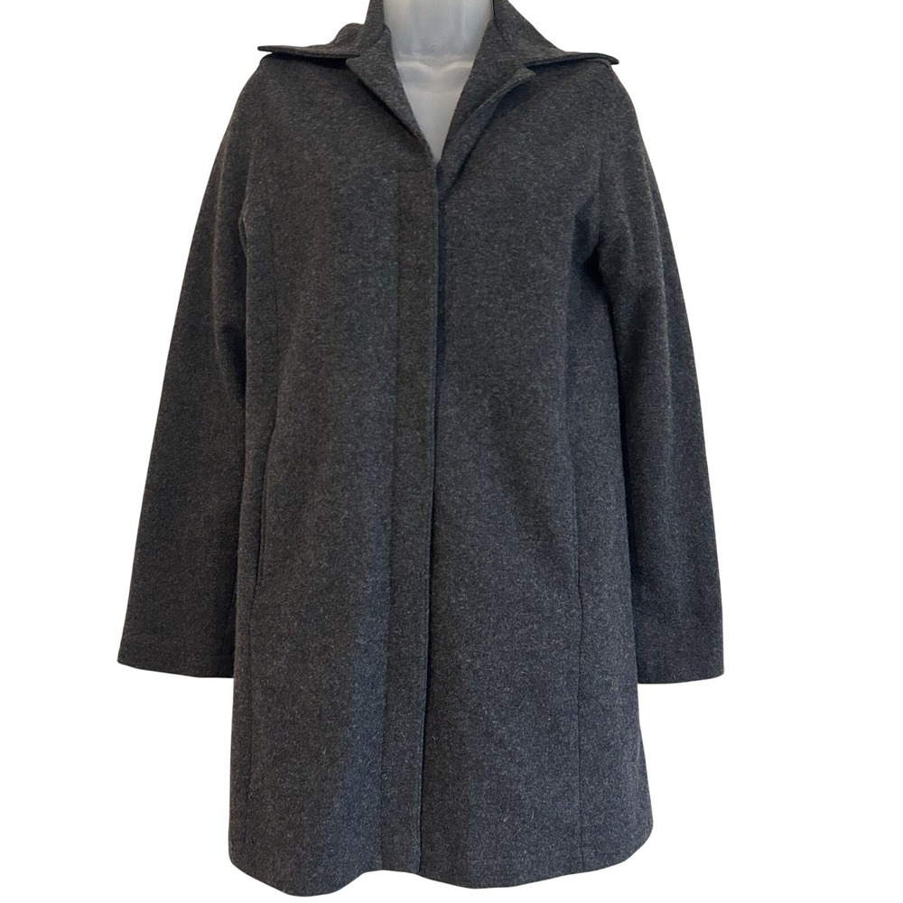 Vtg Banana Republic Wool Blend Coat Sz S Gray Old Money Formal Professional